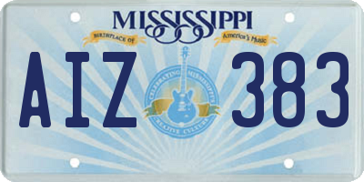 MS license plate AIZ383