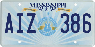 MS license plate AIZ386