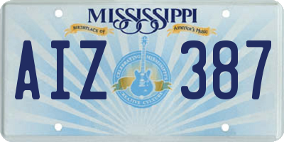 MS license plate AIZ387