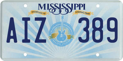 MS license plate AIZ389