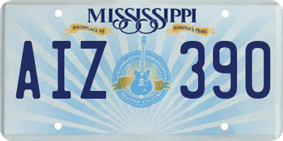 MS license plate AIZ390
