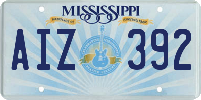 MS license plate AIZ392