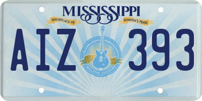 MS license plate AIZ393