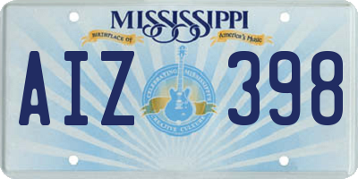 MS license plate AIZ398