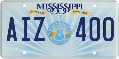 MS license plate AIZ400