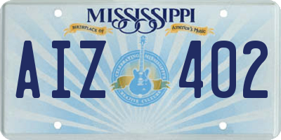 MS license plate AIZ402