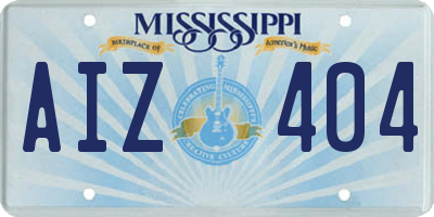 MS license plate AIZ404