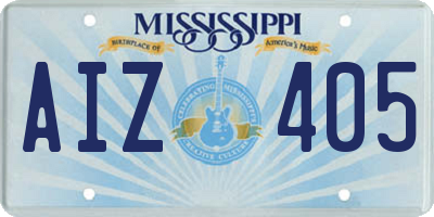 MS license plate AIZ405