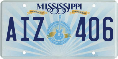 MS license plate AIZ406