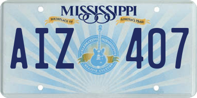 MS license plate AIZ407