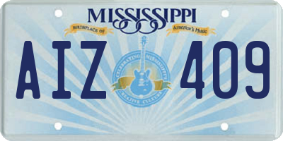 MS license plate AIZ409