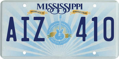 MS license plate AIZ410