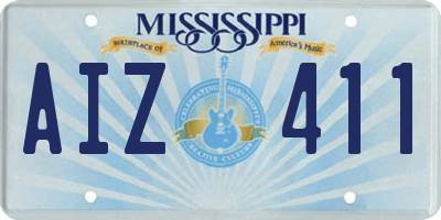 MS license plate AIZ411