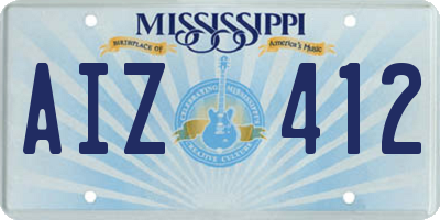 MS license plate AIZ412