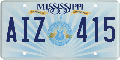 MS license plate AIZ415
