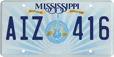 MS license plate AIZ416