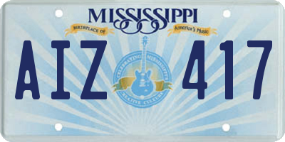 MS license plate AIZ417