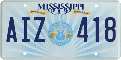 MS license plate AIZ418
