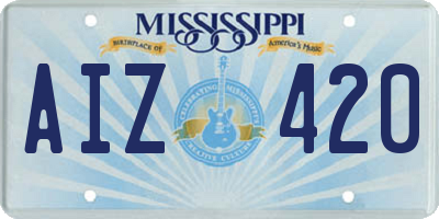 MS license plate AIZ420