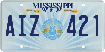MS license plate AIZ421