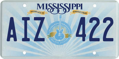 MS license plate AIZ422