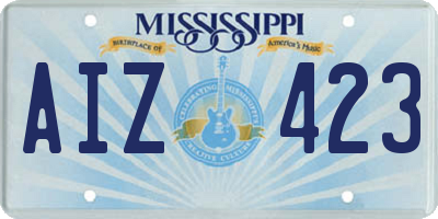 MS license plate AIZ423