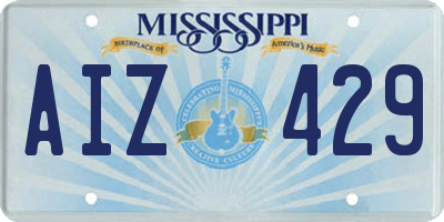 MS license plate AIZ429