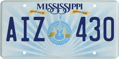 MS license plate AIZ430