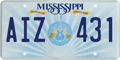 MS license plate AIZ431