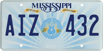 MS license plate AIZ432