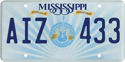 MS license plate AIZ433