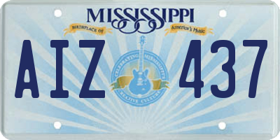 MS license plate AIZ437