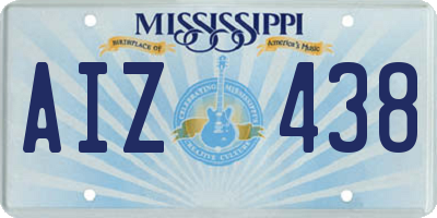 MS license plate AIZ438