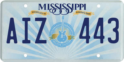 MS license plate AIZ443
