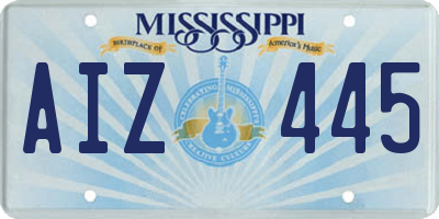 MS license plate AIZ445
