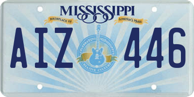 MS license plate AIZ446