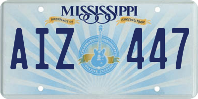 MS license plate AIZ447