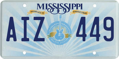 MS license plate AIZ449