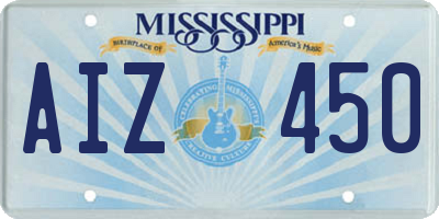 MS license plate AIZ450