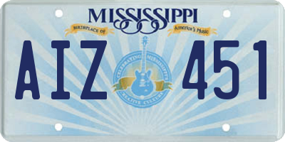 MS license plate AIZ451