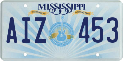 MS license plate AIZ453