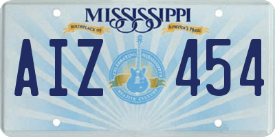 MS license plate AIZ454