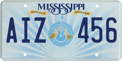 MS license plate AIZ456