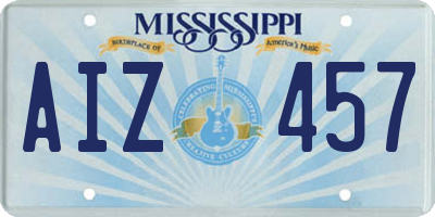 MS license plate AIZ457