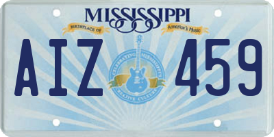 MS license plate AIZ459