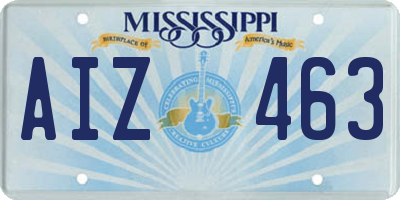 MS license plate AIZ463