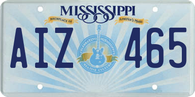 MS license plate AIZ465