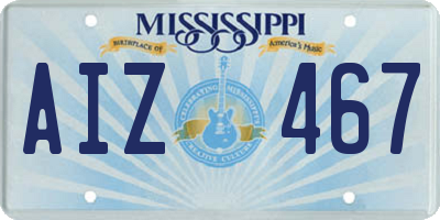 MS license plate AIZ467