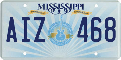 MS license plate AIZ468