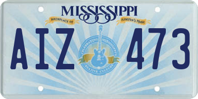 MS license plate AIZ473